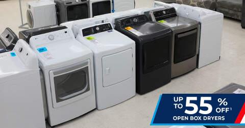 Up to 55% off.1 open box dryers.