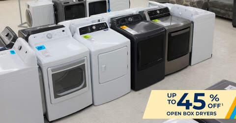 Up to 45% off.1 open box dryers.