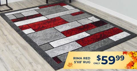 Rima Red 5'x8' Rug only $59.99