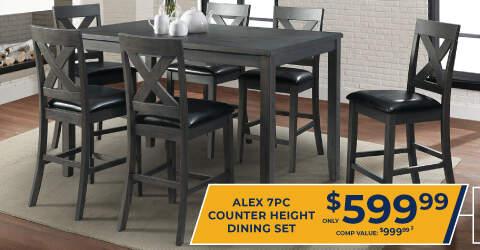 Alex 7pc counter eight dining set only $599.99 comp value 999.99.2