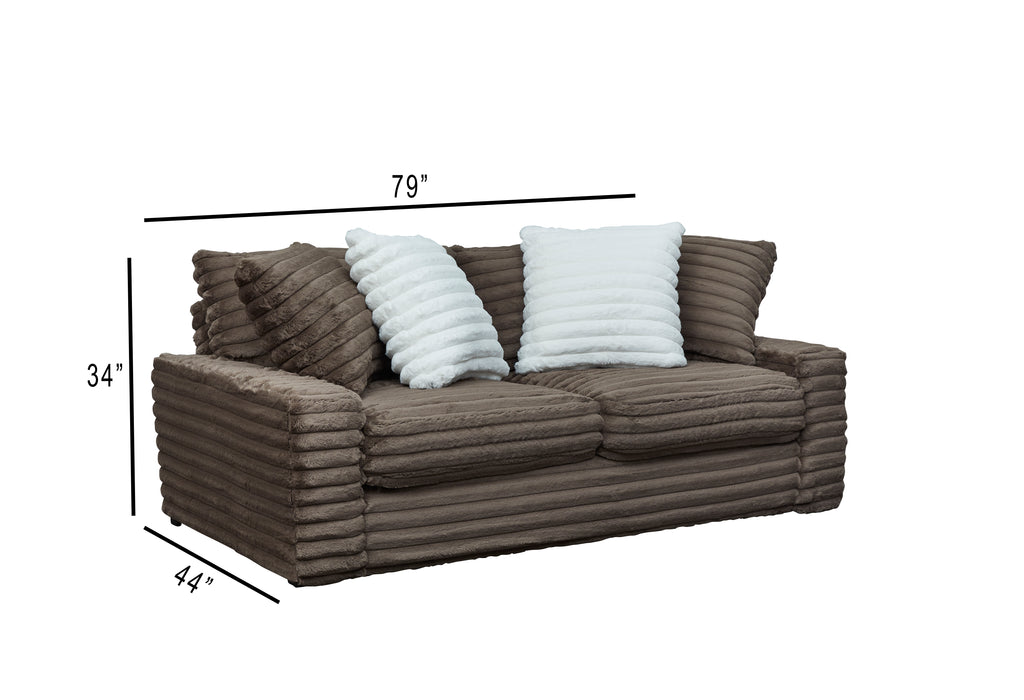 Serene Hush Chocolate Corded Loveseat