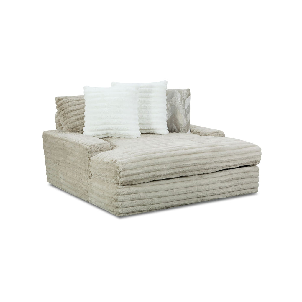 Serene Parchment Corded Chaise