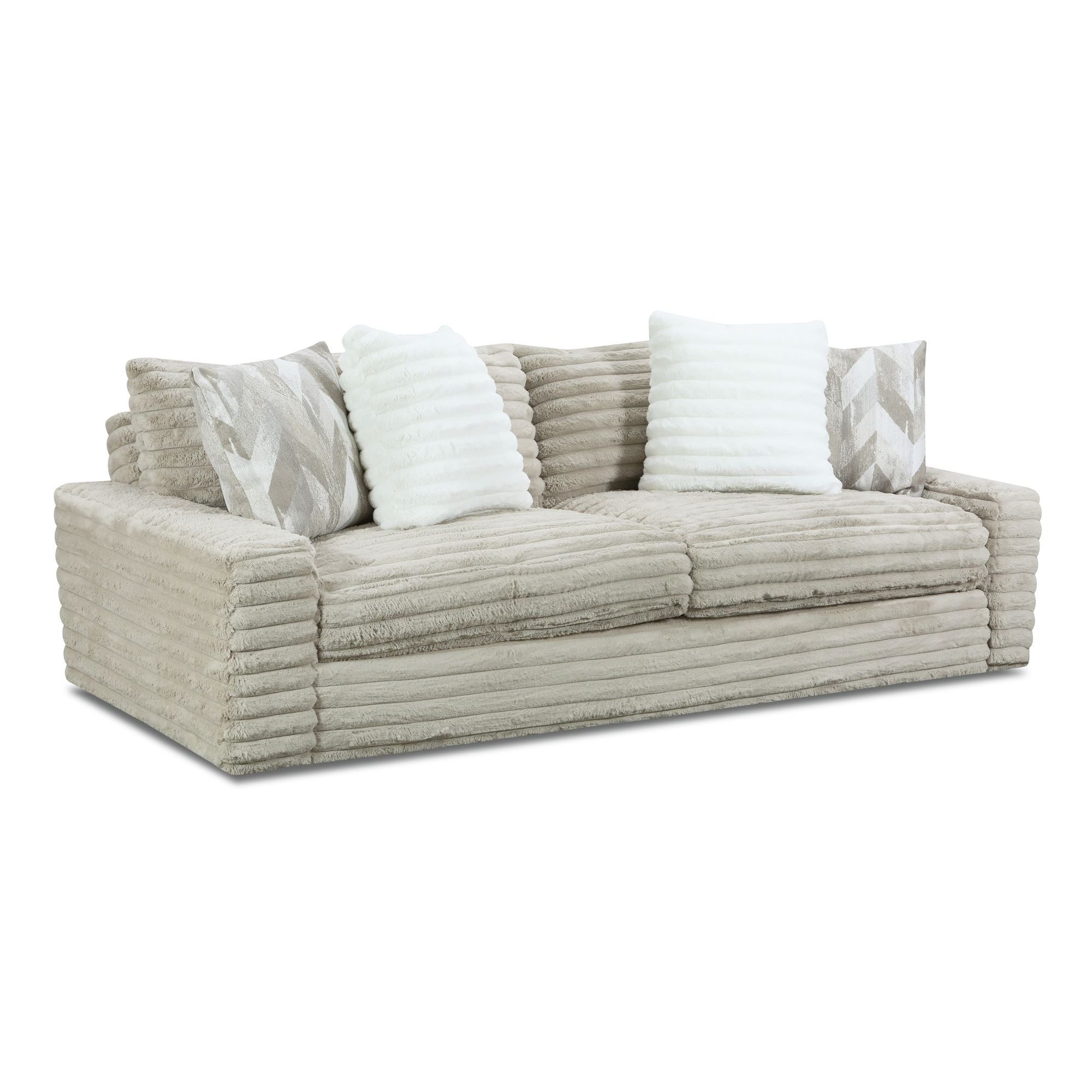 Serene Parchment Corded Sofa
