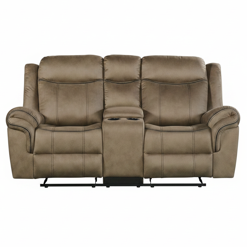 Sorrento Charcoal Reclining Console Loveseat