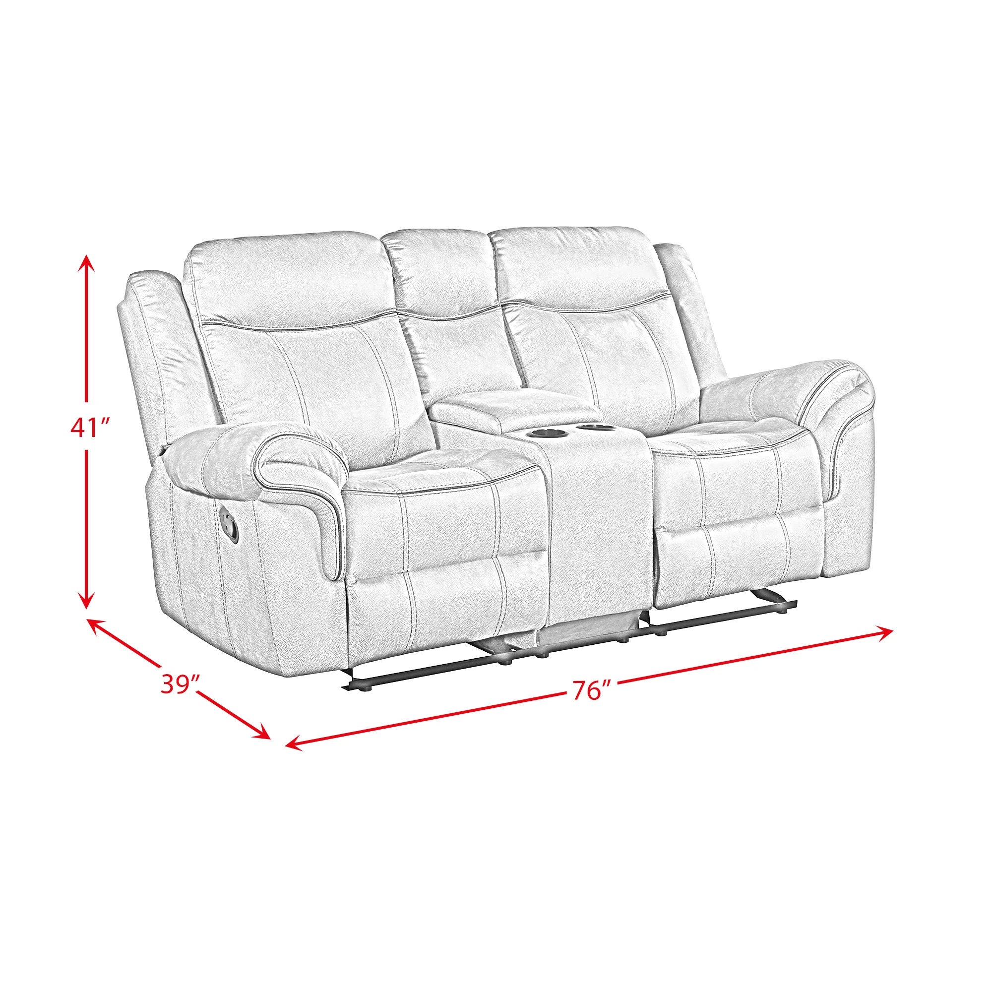 Sorrento Reclining Console Loveseat