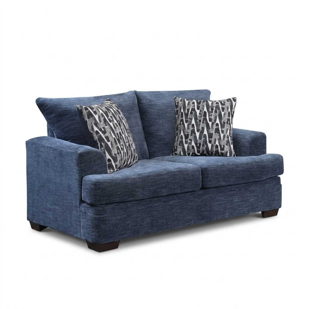 Aden Blue Loveseat