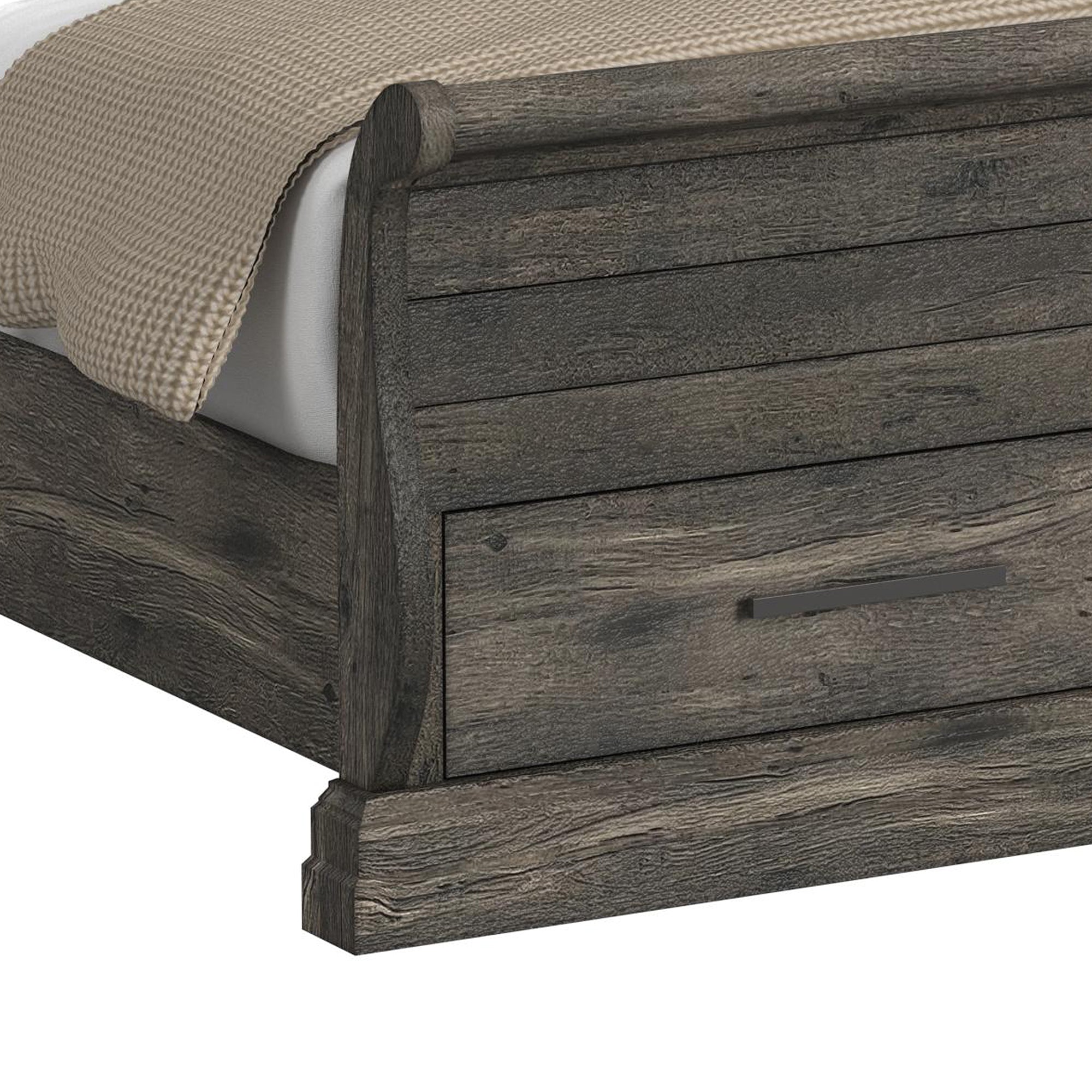 Ironwood Sleigh Bed with Storage