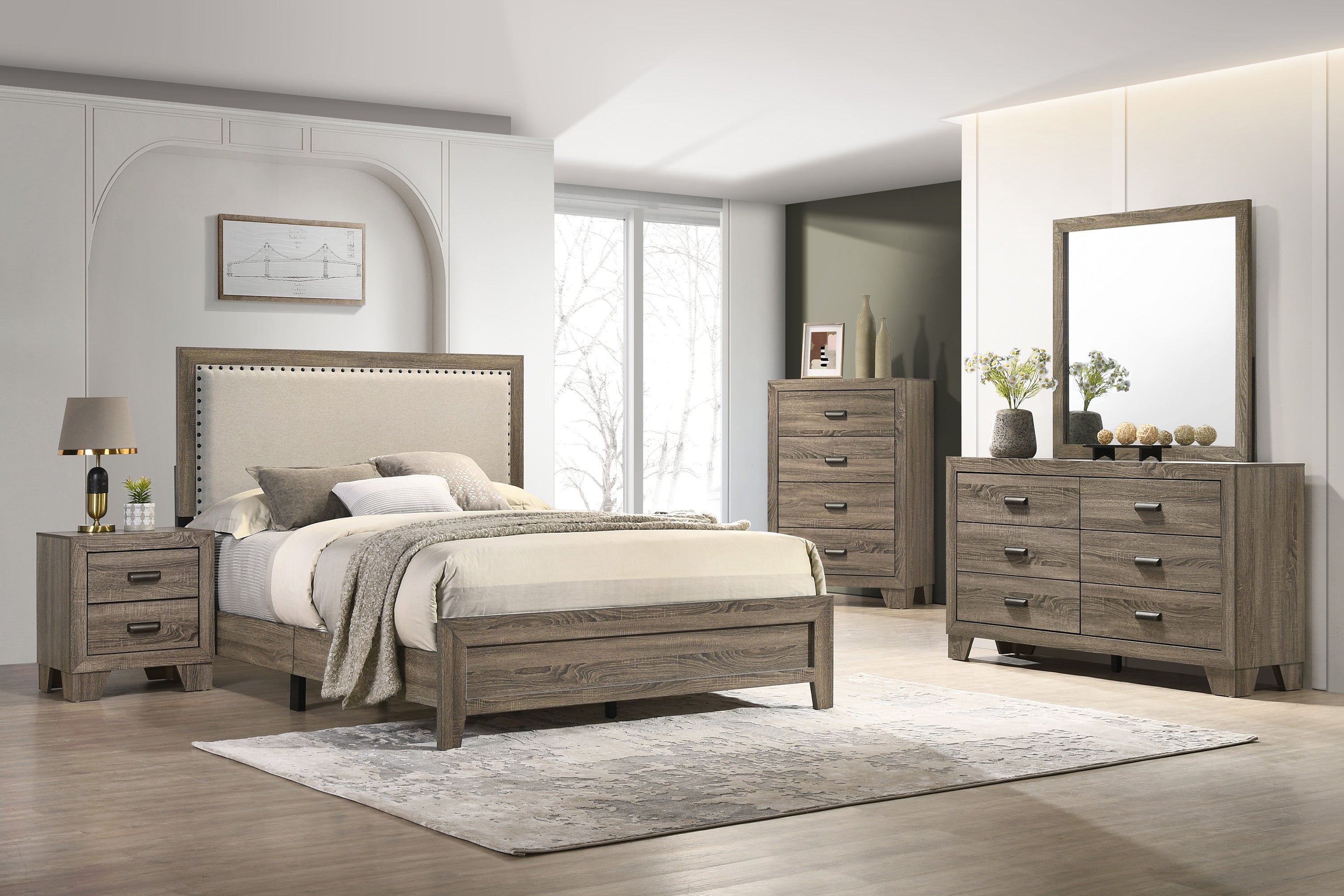 Millie Upholstered Panel Bed
