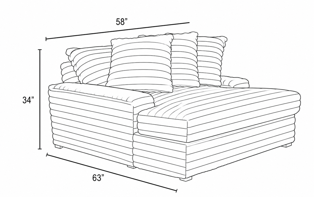 Serene Parchment Corded Chaise