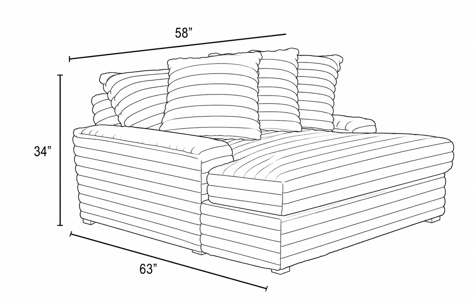Serene Parchment Corded Chaise