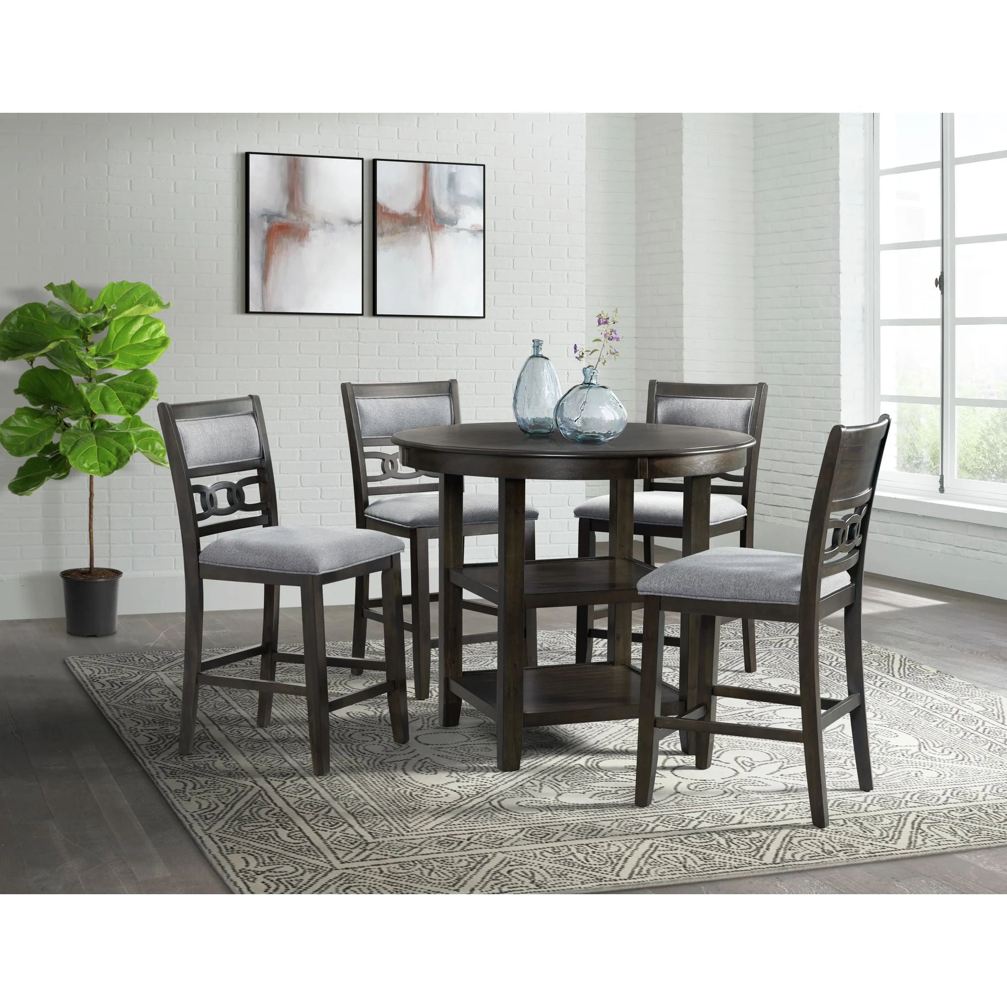 Amherst Counter Height 5PC Dining Set- Dark
