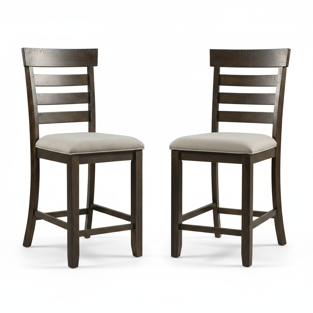 Timber Counter Height Dining Chairs (Set of 2)