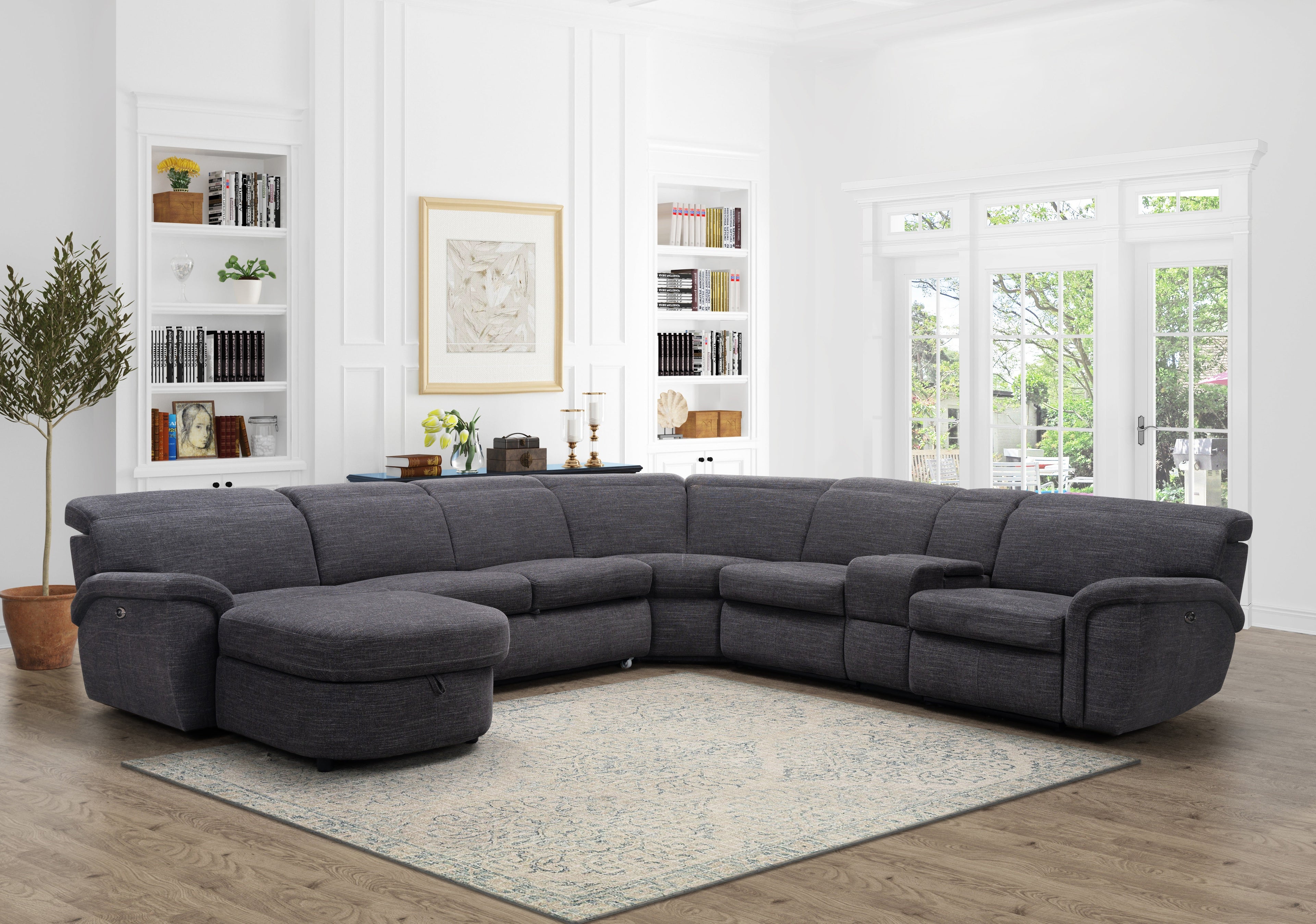 Oasis 4-Piece Power Reclining Sectional with Sleeper