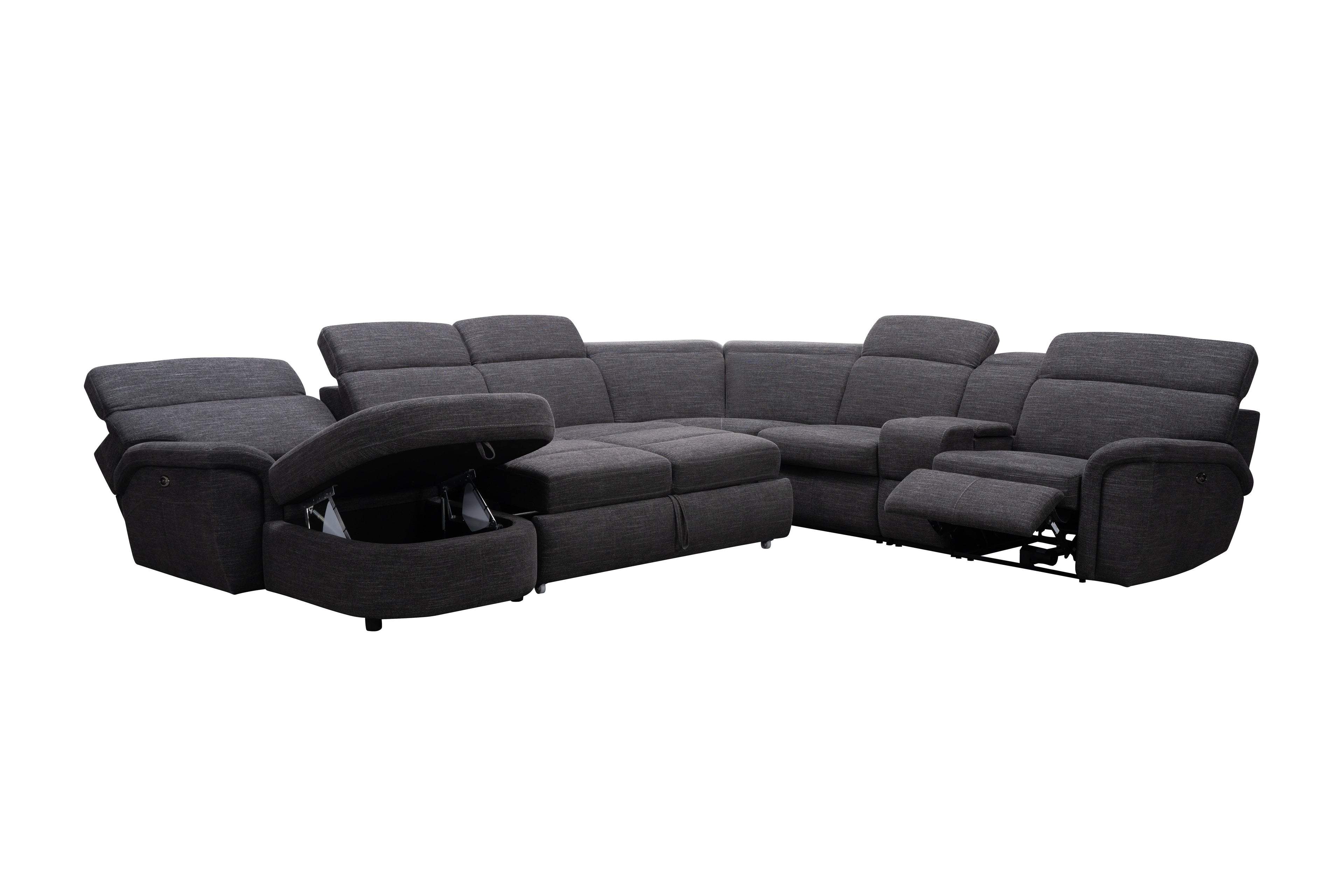Oasis 4-Piece Power Reclining Sectional with Sleeper