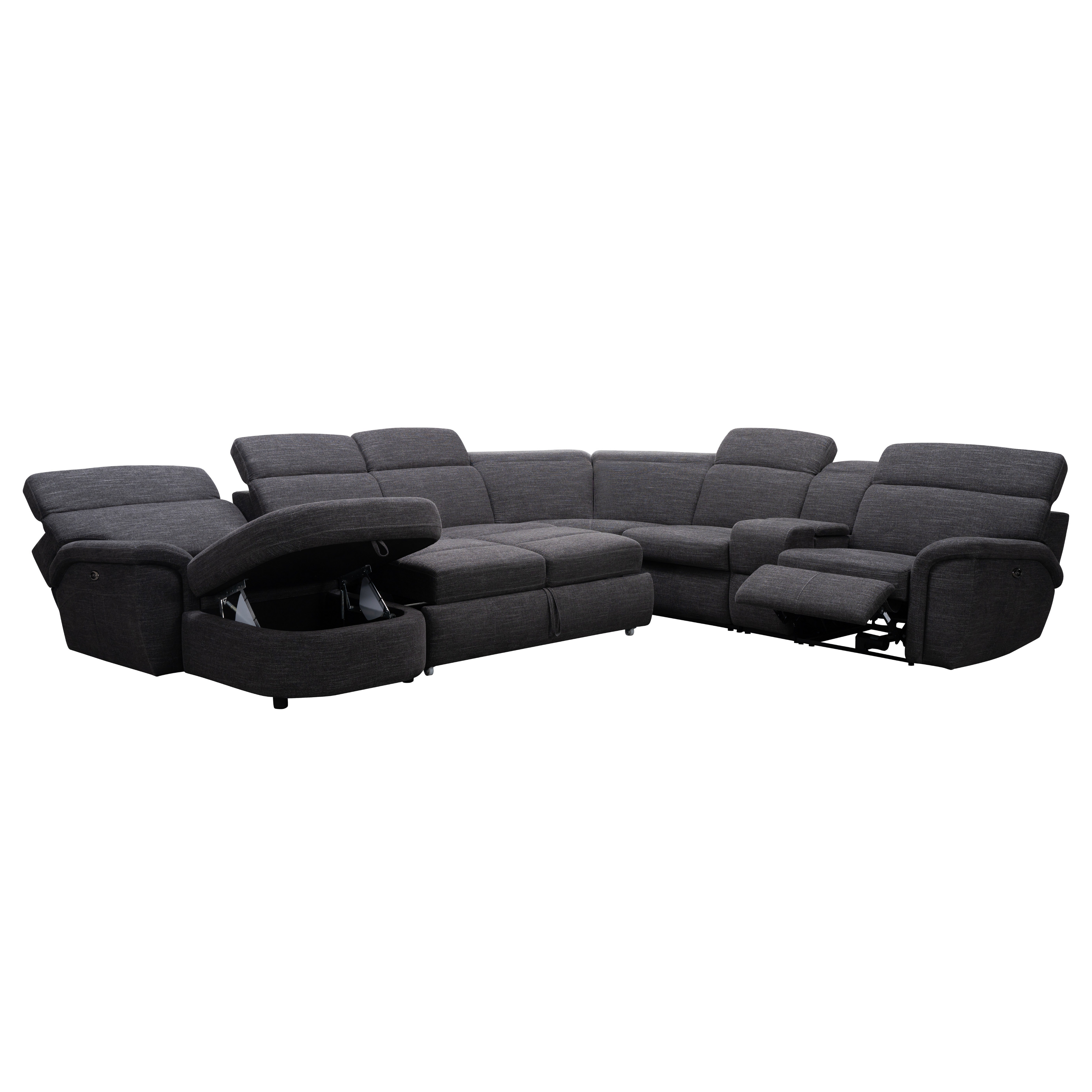 Oasis 4-Piece Power Reclining Sectional with Sleeper