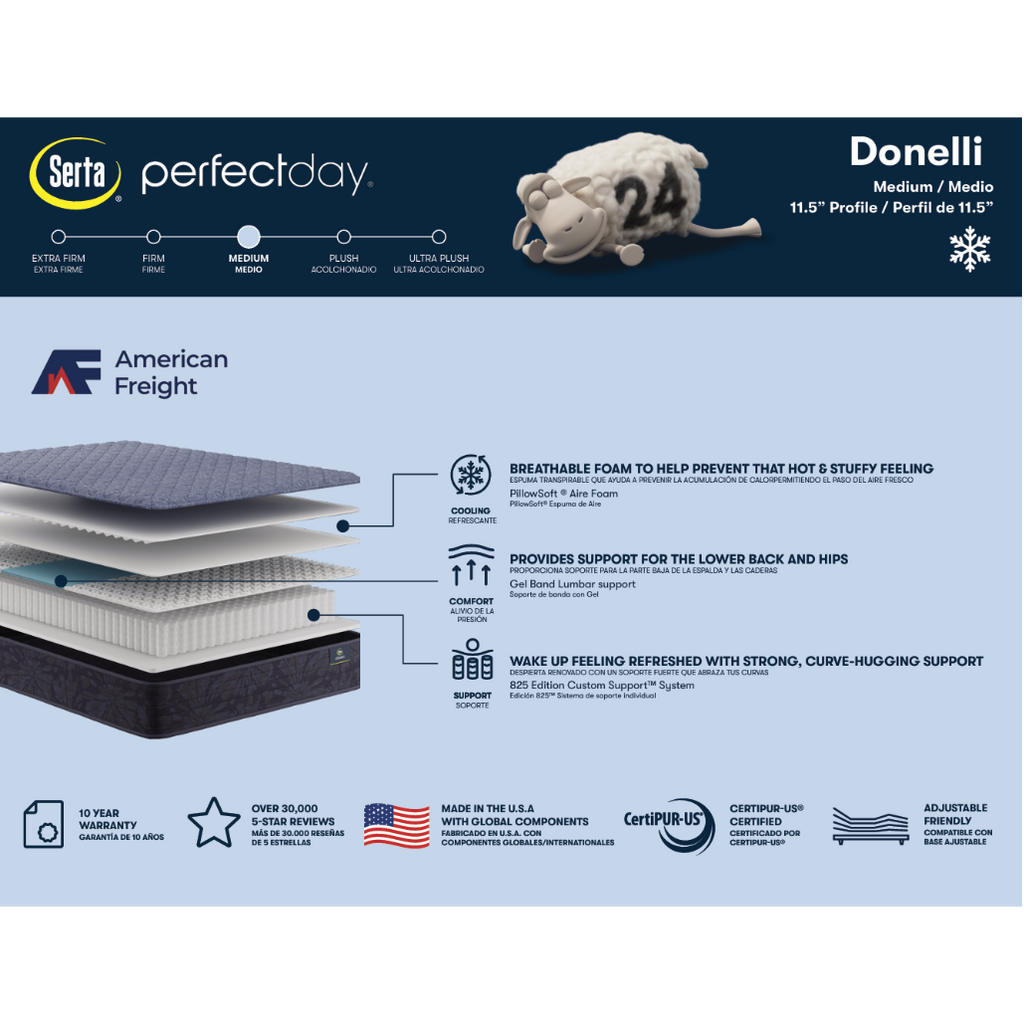 Serta® Perfect Day Donelli 11.5" Medium Mattress