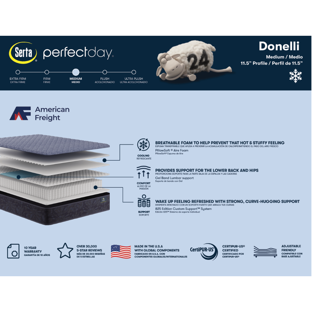 Serta® Perfect Day Donelli 11.5" Medium Mattress