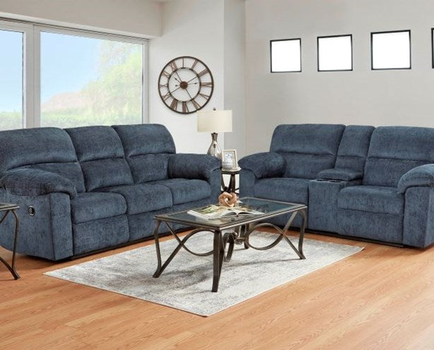 Ellis Navy Reclining Loveseat