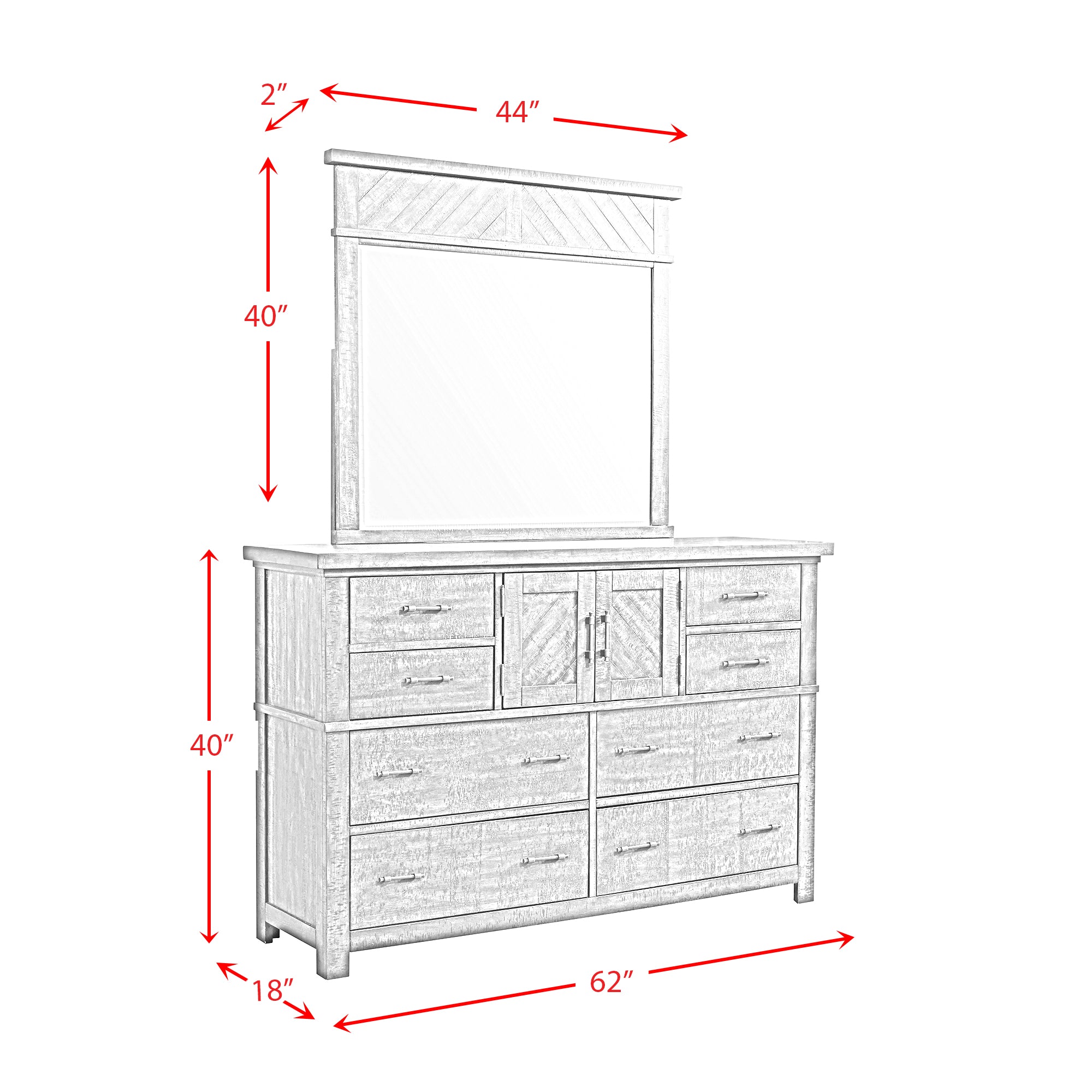 Redwood Dresser & Mirror
