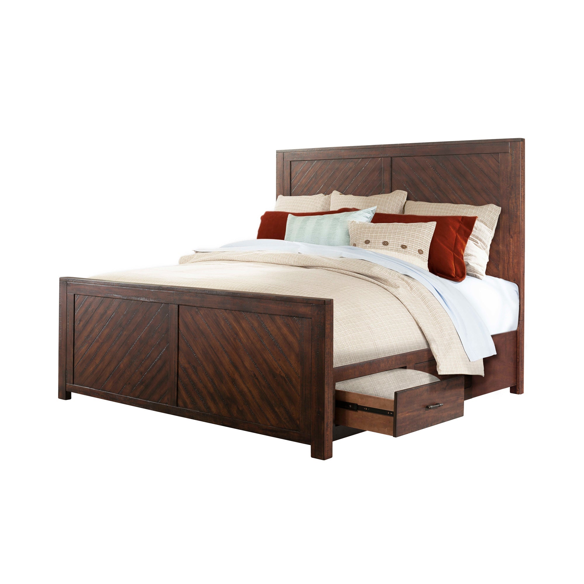 Redwood Panel Bed with Storage