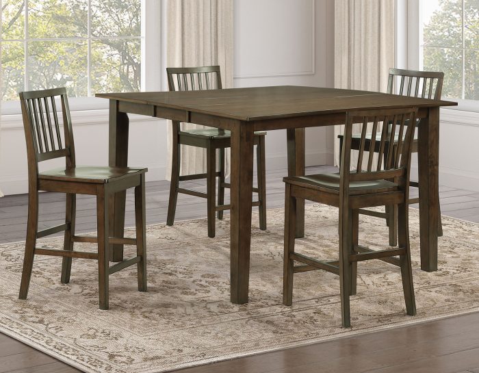 Joplin Walnut 5-Piece Counter Height Dining Set