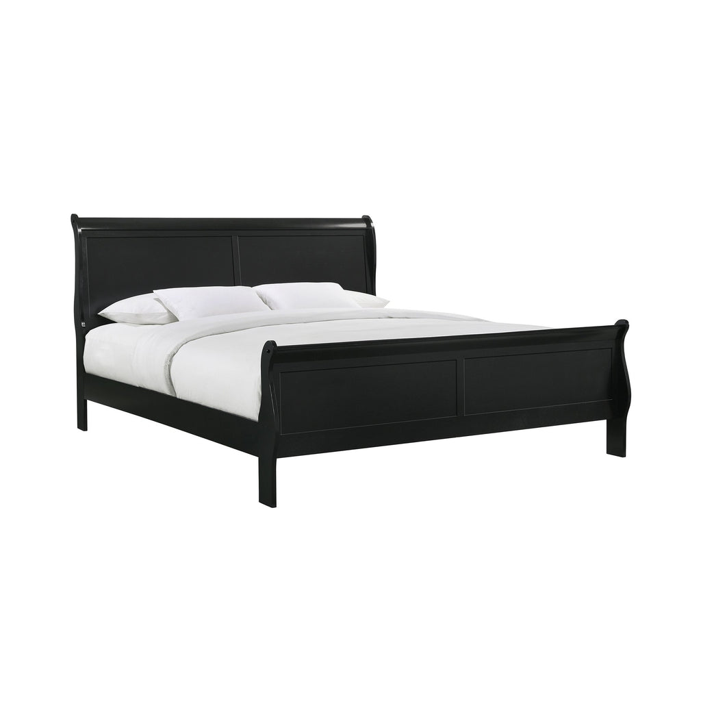 Louis Philippe Black Panel Bed