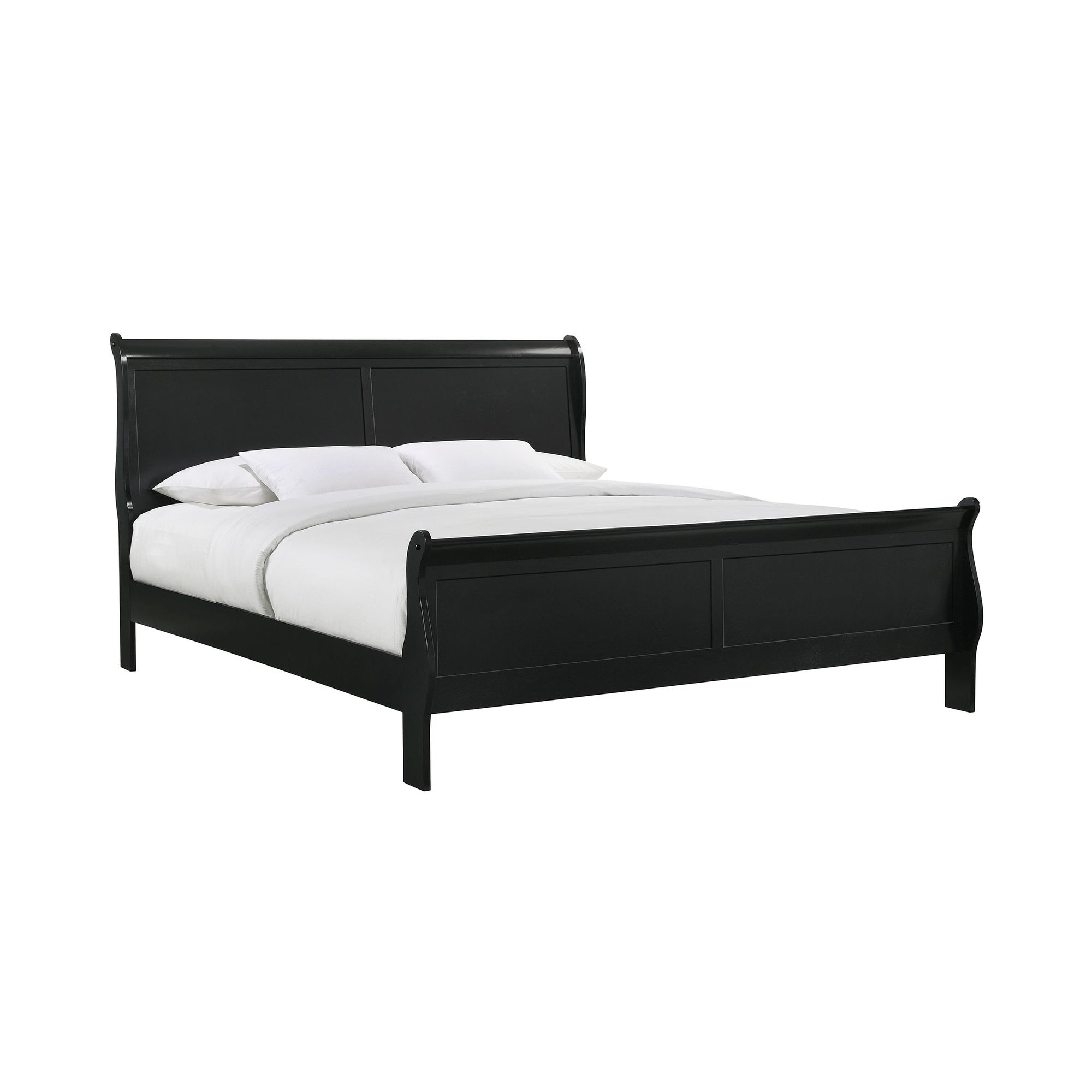 Louis Philippe Black Panel Bed