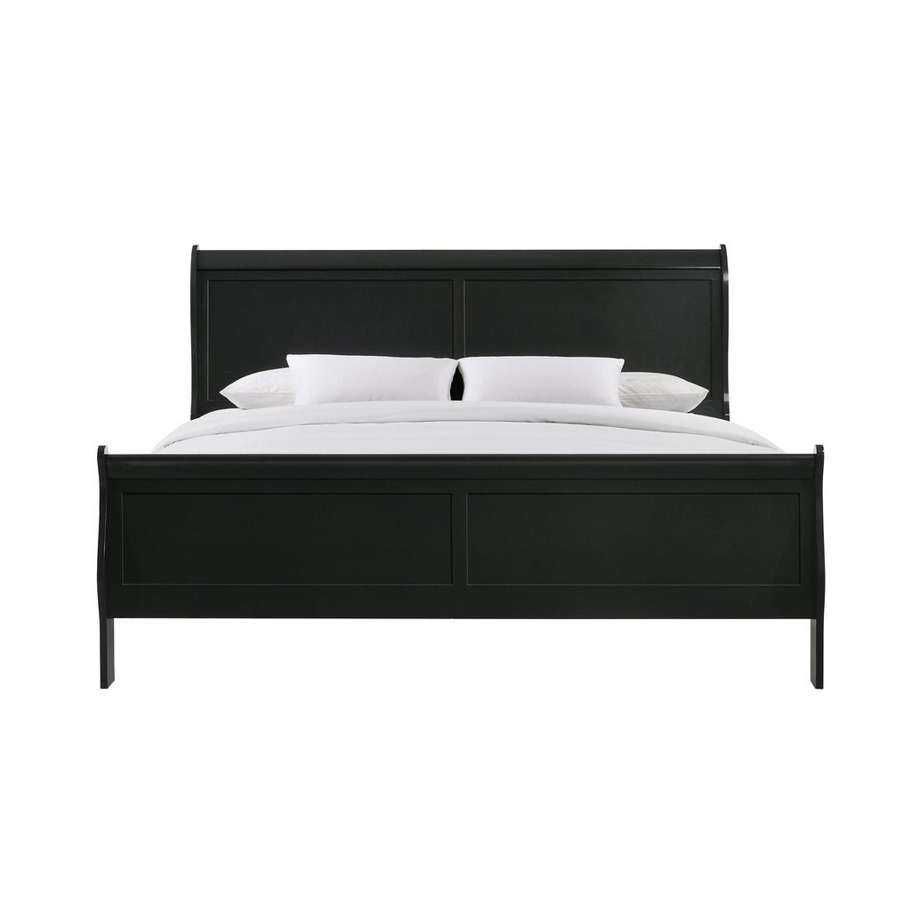 Louis Philippe Black Panel Bed
