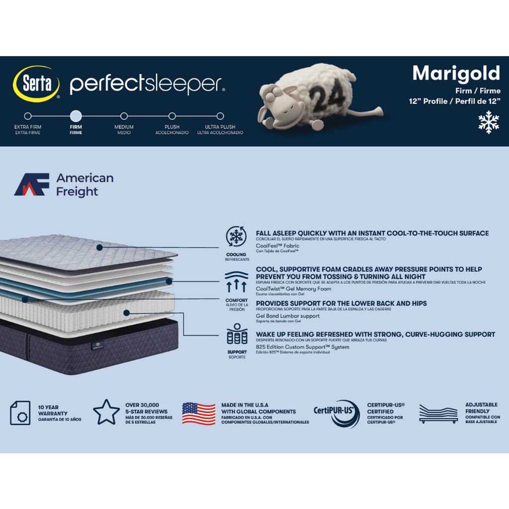 Serta® Perfect Sleeper 12" Firm Marigold Mattress