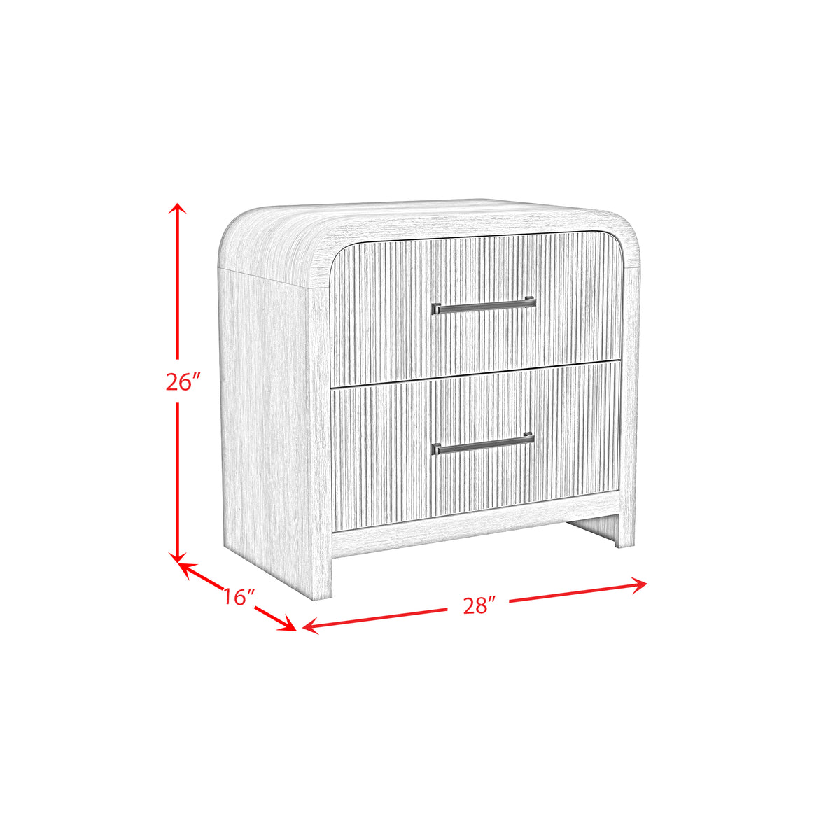 Ridgemont 2-Drawer Nightstand- Black