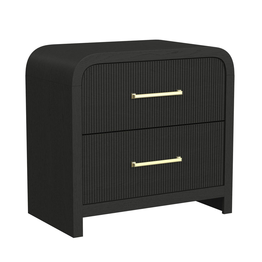 Ridgemont 2-Drawer Nightstand- Black