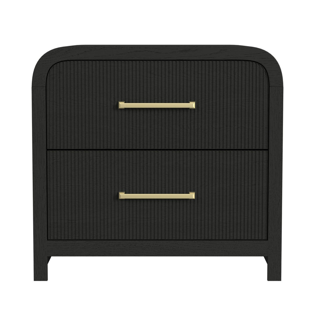 Ridgemont 2-Drawer Nightstand- Black