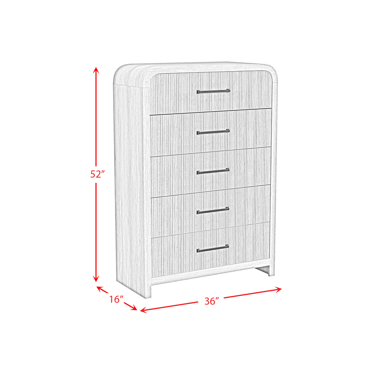 Ridgemont 5-Drawer Chest- Natural