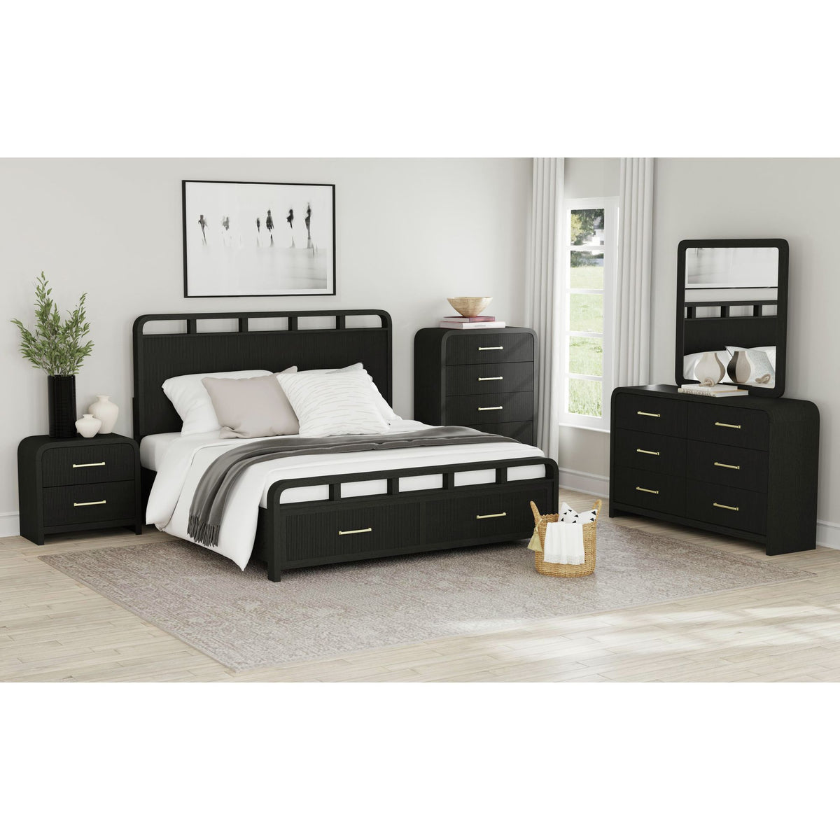 Ridgemont 2-Drawer Nightstand- Black