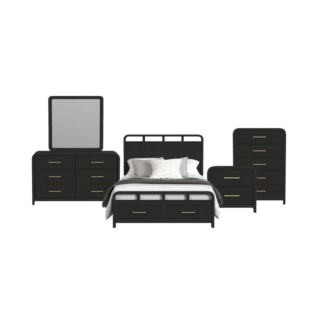 Ridgemont 5-Piece Storage Bed Bedroom Set-Black