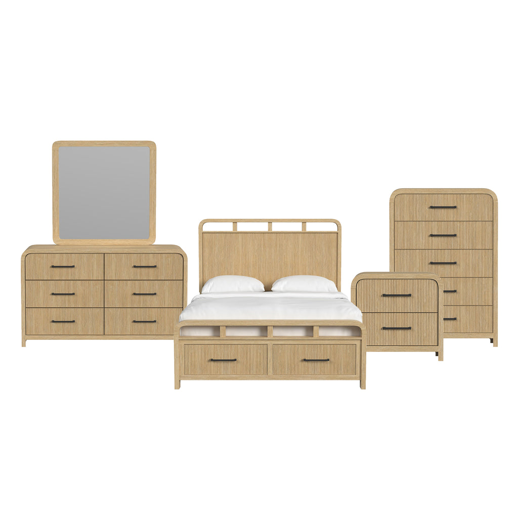 Ridgemont 5-Piece Storage Bed Bedroom Set-Natural