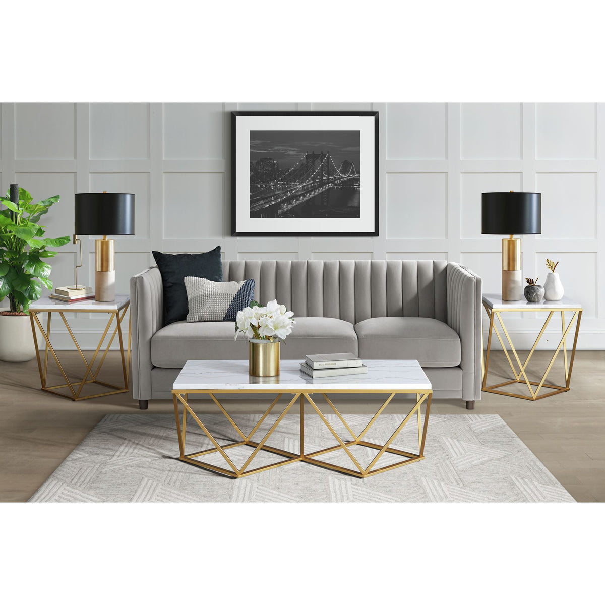 Riko Rectangle Coffee Table Gold