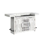 Rogen Rustic Bar Table with Ice Tray, USB and Power in Rustic White