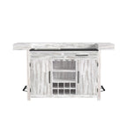Rogen Rustic Bar Table with Ice Tray, USB and Power in Rustic White