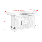 Rogen Rustic Bar Table with Ice Tray, USB and Power in Rustic White