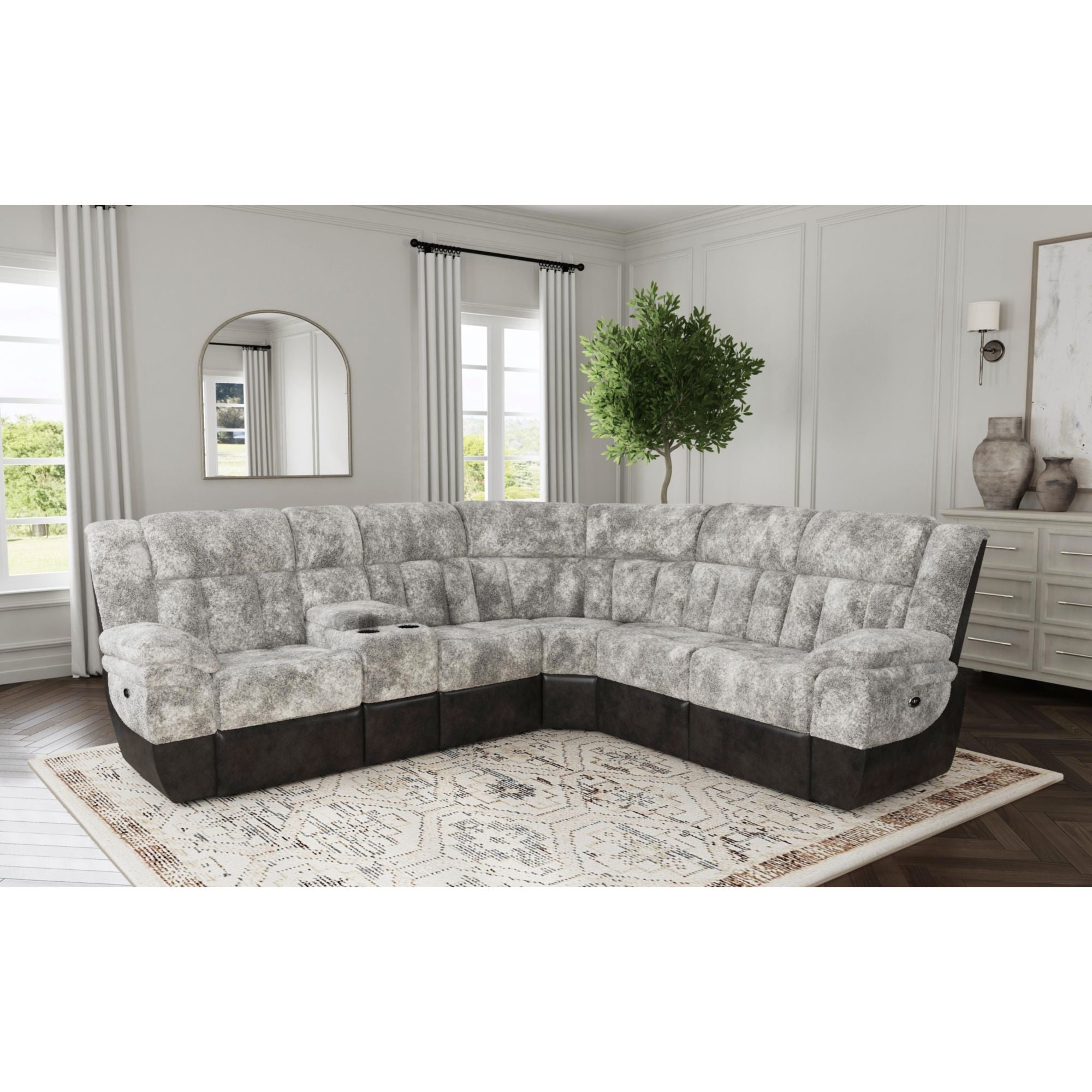 Santorini Grey 6-Piece Dual Power Reclining Sectional