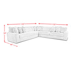 Serene Parchment 3-Piece Corded Sectional