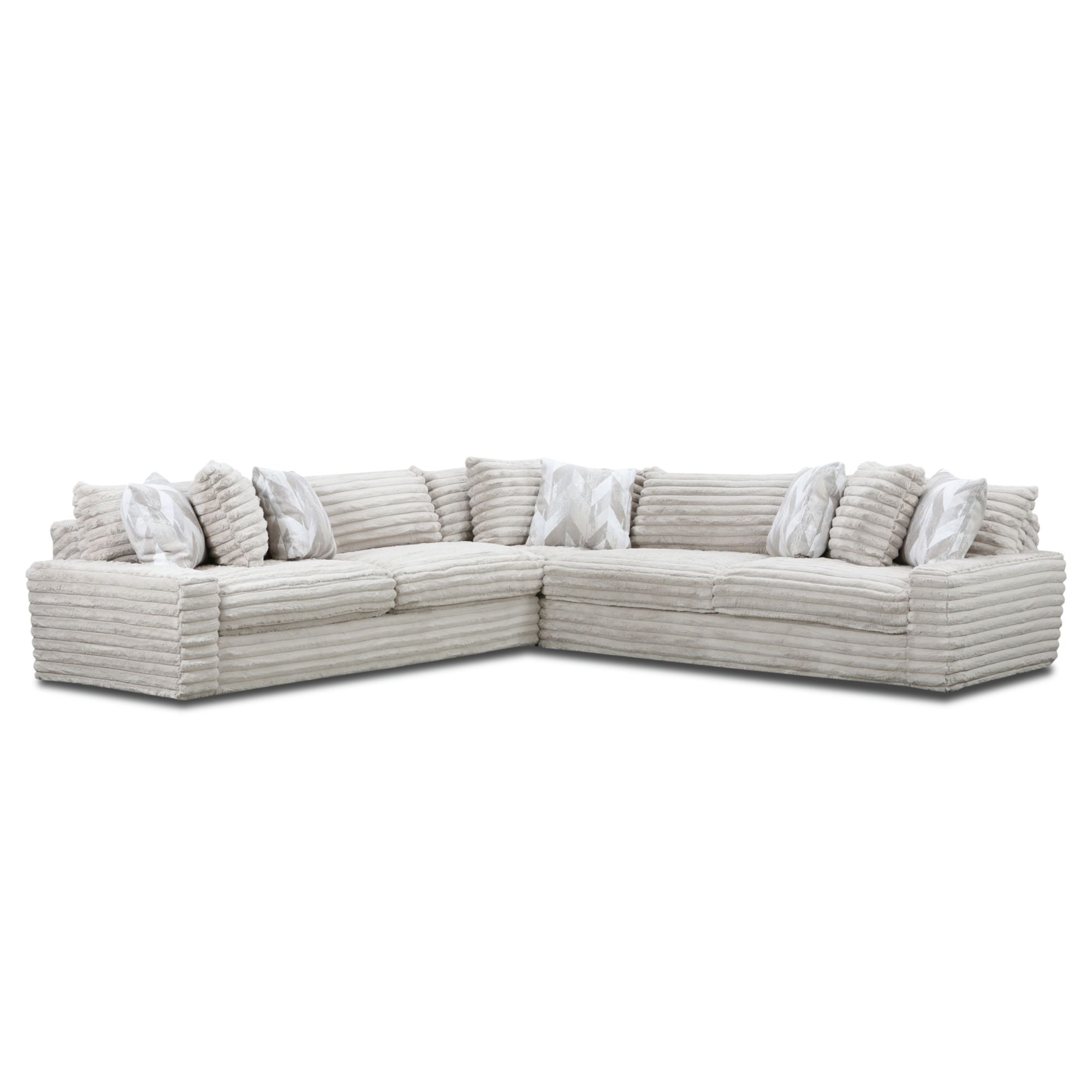 Serene Parchment 3-Piece Corded Sectional