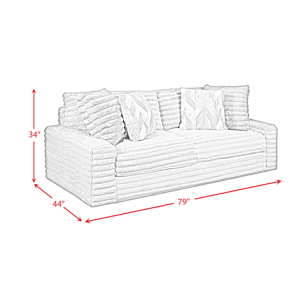 Serene Parchment Corded Loveseat