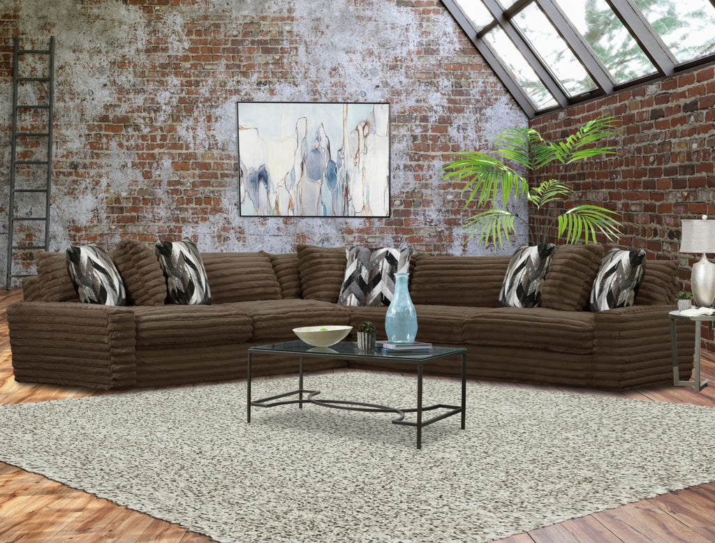 Serene Hush Chocolate 3-Piece Corded Sectional