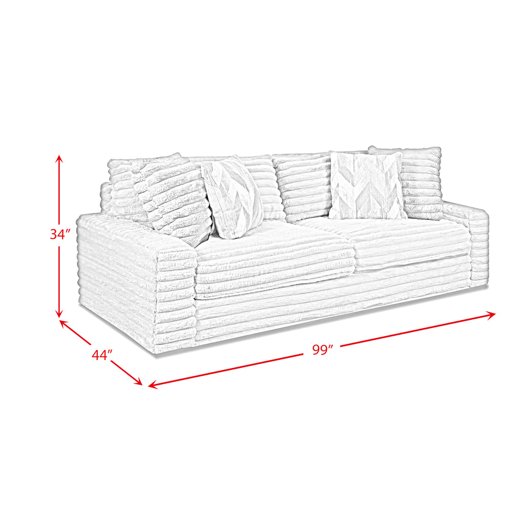 Serene Parchment Corded Sofa