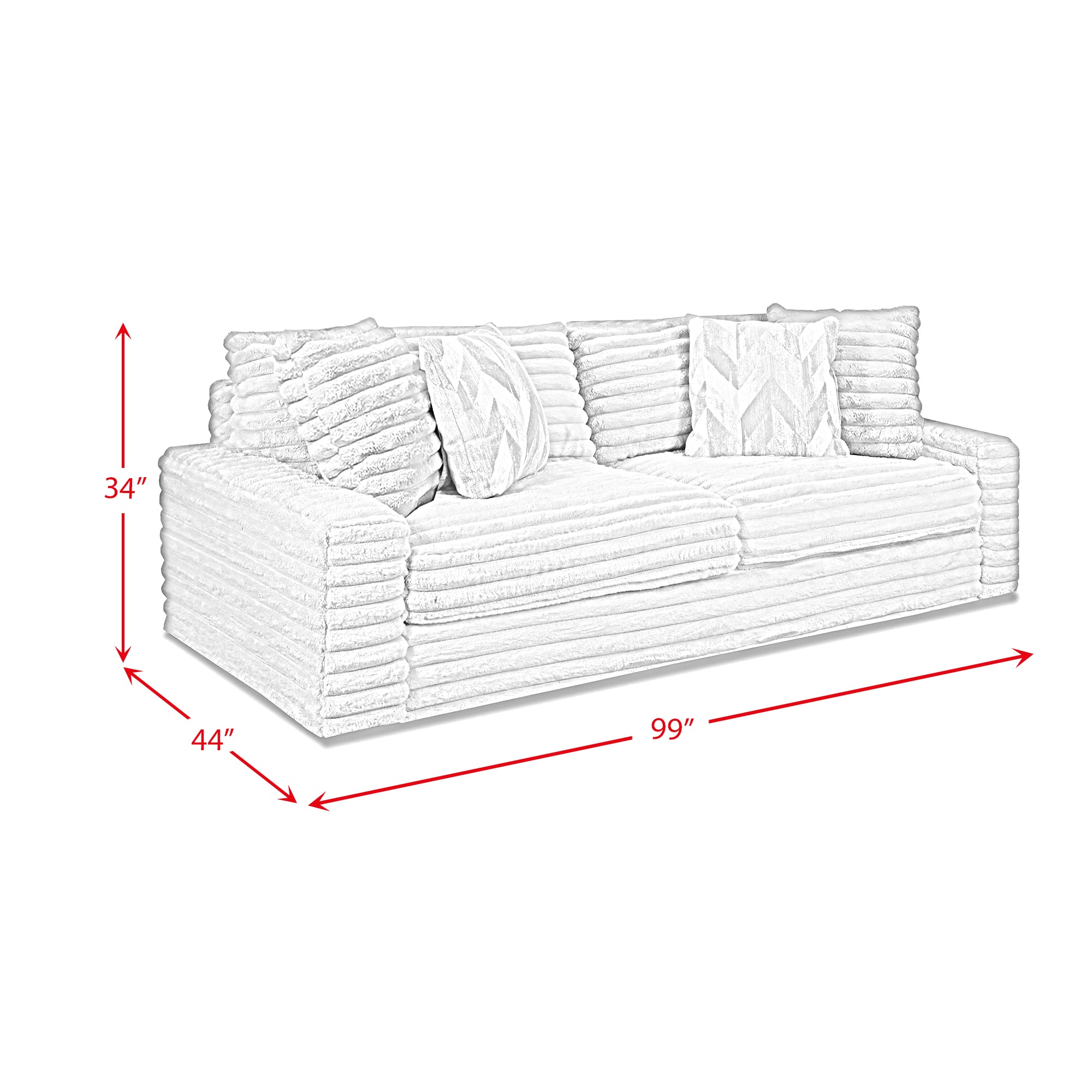 Serene Parchment Corded Sofa