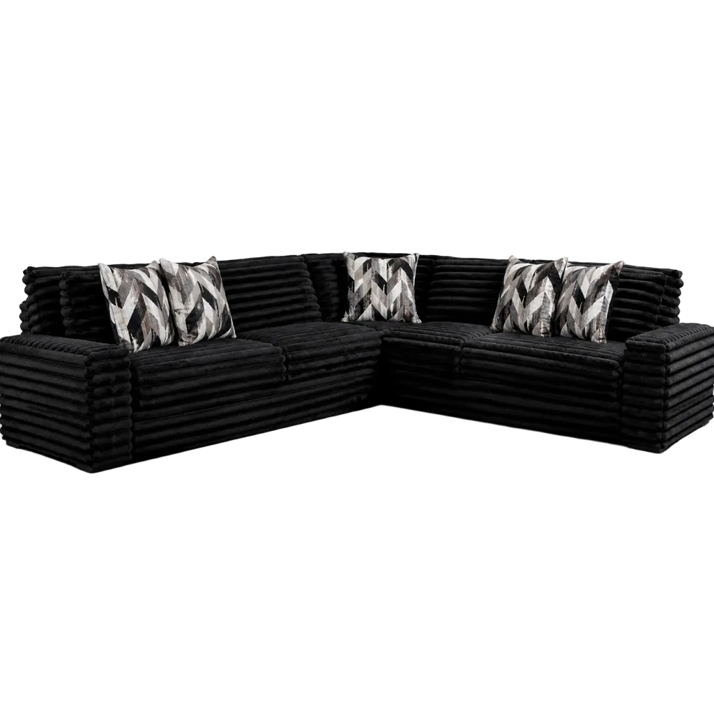 Serene Thunder 3-Piece Corded Sectional