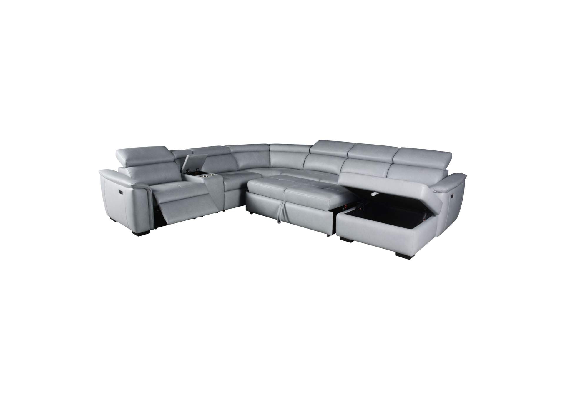Intrepid 4-Piece Power Reclining Sectional with Sleeper