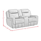 Porter Manual Reclining Console Loveseat